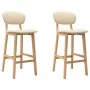 Taburetes de cocina 2 unidades tela color crema by vidaXL, Kitchen stools - Ref: Foro24-289369, Price: 174,03 €, Discount: %