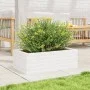 Jardinera de madera maciza de pino blanca 70x40x23 cm de vidaXL, Maceteros y jardineras - Ref: Foro24-847219, Precio: 56,36 €...