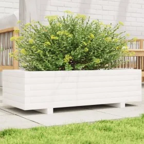 Massive Blumenkasten aus weißer Kiefer 90x40x26,5 cm von vidaXL, Töpfe und Pflanzgefäße - Ref: Foro24-847334, Preis: 80,02 €,...