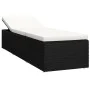 Tumbona de jardín con cojín y mesita ratán sintético negro by vidaXL, Loungers - Ref: Foro24-317111, Price: 165,90 €, Discoun...