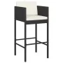 Küchenhocker mit 4 Stück schwarzen Kunststoff-Rattankissen. von vidaXL, Gartenstühle - Ref: Foro24-316676, Preis: 269,43 €, R...