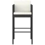 Küchenhocker mit 4 Stück schwarzen Kunststoff-Rattankissen. von vidaXL, Gartenstühle - Ref: Foro24-316676, Preis: 269,43 €, R...