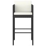 Küchenhocker mit 4 Stück schwarzen Kunststoff-Rattankissen. von vidaXL, Gartenstühle - Ref: Foro24-316676, Preis: 272,78 €, R...