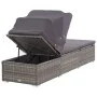 Liegestuhl mit Markise und Kissen aus grauem synthetischem Rattan von vidaXL, Liegen - Ref: Foro24-317115, Preis: 178,86 €, R...