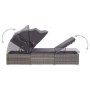 Tumbona con toldo y cojín ratán sintético gris de vidaXL, Tumbonas - Ref: Foro24-317115, Precio: 242,86 €, Descuento: %
