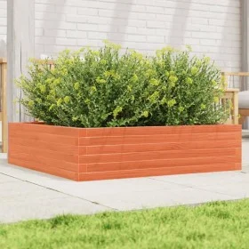 Solid wax brown pine wood planter 90x90x23 cm by vidaXL, Pots and planters - Ref: Foro24-847205, Price: 86,43 €, Discount: %