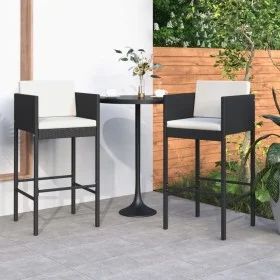 Küchenhocker mit Kissen 2 Stück schwarzes synthetisches Rattan von vidaXL, Gartenstühle - Ref: Foro24-316673, Preis: 168,99 €...