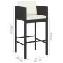 Küchenhocker mit Kissen 2 Stück schwarzes synthetisches Rattan von vidaXL, Gartenstühle - Ref: Foro24-316673, Preis: 168,99 €...