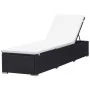 Sun lounger with cream white synthetic rattan cushion by vidaXL, Loungers - Ref: Foro24-317104, Price: 142,72 €, Discount: %