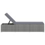 Tumbona de jardín con cojín de ratán sintético gris oscuro de vidaXL, Tumbonas - Ref: Foro24-317106, Precio: 181,44 €, Descue...