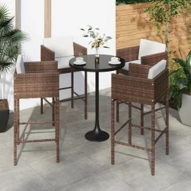 Kitchen stools with cushions 4 pcs brown synthetic rattan by vidaXL, Garden chairs - Ref: Foro24-316675, Price: 250,54 €, Dis...