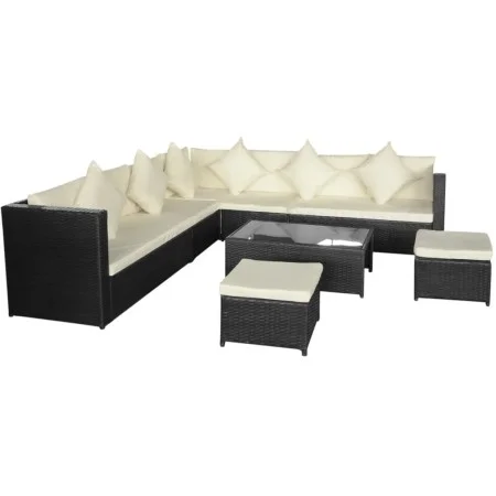 8-piece garden sofa set and black synthetic rattan cushions by vidaXL, Garden sets - Ref: Foro24-42993, Price: 689,97 €, Disc...