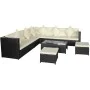 8-teiliges Gartensofa-Set und schwarze synthetische Rattankissen von vidaXL, Gartensets - Ref: Foro24-42993, Preis: 689,87 €,...