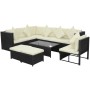 8-piece garden sofa set and black synthetic rattan cushions by vidaXL, Garden sets - Ref: Foro24-42993, Price: 698,16 €, Disc...