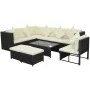 8-piece garden sofa set and black synthetic rattan cushions by vidaXL, Garden sets - Ref: Foro24-42993, Price: 689,97 €, Disc...