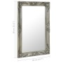 Silver baroque style wall mirror 50x80 cm by vidaXL, Mirrors - Ref: Foro24-320322, Price: 64,43 €, Discount: %