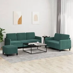 Dark green velvet 3-piece sofa set by vidaXL, Sofas - Ref: Foro24-3202026, Price: 606,94 €, Discount: %