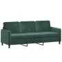 Juego de sofás 3 piezas terciopelo verde oscuro de vidaXL, Sofás - Ref: Foro24-3202026, Precio: 606,94 €, Descuento: %