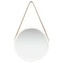 Espejo de pared con correa blanco 40 cm de vidaXL, Espejos - Ref: Foro24-320360, Precio: 35,55 €, Descuento: %