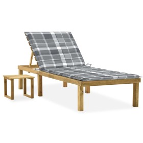 Gartenliege mit Tisch und Kissen aus imprägniertem Kiefernholz von , Liegen - Ref: Foro24-3065848, Preis: 130,08 €, Rabatt: %