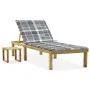 Gartenliege mit Tisch und Kissen aus imprägniertem Kiefernholz von , Liegen - Ref: Foro24-3065848, Preis: 132,74 €, Rabatt: %