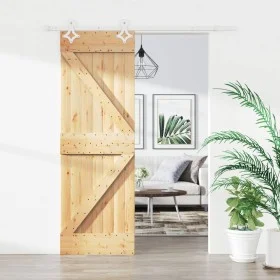 Schiebetür mit Beschlägen aus massivem Kiefernholz, 70 x 210 cm von , Türen - Ref: Foro24-3203157, Preis: 184,73 €, Rabatt: %