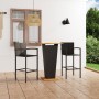 Conjunto de bar para jardín 3 piezas negro de , Conjuntos de jardín - Ref: Foro24-3064864, Precio: 305,43 €, Descuento: %
