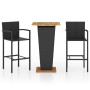 Conjunto de bar para jardín 3 piezas negro de , Conjuntos de jardín - Ref: Foro24-3064864, Precio: 305,43 €, Descuento: %