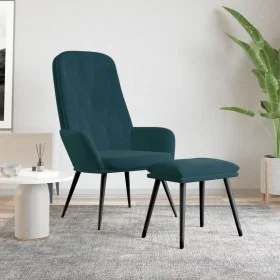 Entspannungssessel mit blauem Samthocker von , Sessel - Ref: Foro24-3097629, Preis: 128,41 €, Rabatt: %
