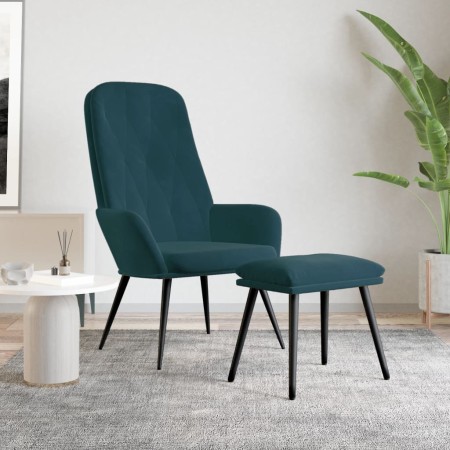 Entspannungssessel mit blauem Samthocker von , Sessel - Ref: Foro24-3097629, Preis: 129,87 €, Rabatt: %