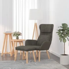 Relaxation armchair with dark gray velvet stool by , Armchairs - Ref: Foro24-3097821, Price: 143,88 €, Discount: %