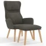 Relaxation armchair with dark gray velvet stool by , Armchairs - Ref: Foro24-3097821, Price: 143,88 €, Discount: %