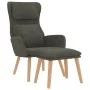 Sillón de relax con taburete terciopelo gris oscuro de , Sillones - Ref: Foro24-3097821, Precio: 143,88 €, Descuento: %