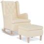 Sessel mit Schaukelbeinen und cremefarbenem Stoffhocker von , Sessel - Ref: Foro24-3121281, Preis: 297,93 €, Rabatt: %
