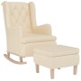 Armchair with rocking legs and cream fabric stool by , Armchairs - Ref: Foro24-3121281, Price: 297,74 €, Discount: %