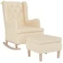Armchair with rocking legs and cream fabric stool by , Armchairs - Ref: Foro24-3121281, Price: 293,17 €, Discount: %