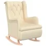 Armchair with rocking legs and cream fabric stool by , Armchairs - Ref: Foro24-3121281, Price: 293,17 €, Discount: %