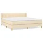 Box spring bed with cream fabric mattress 160x200 cm by , Beds and slatted bases - Ref: Foro24-3130446, Price: 495,22 €, Disc...