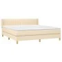 Box spring bed with cream fabric mattress 160x200 cm by , Beds and slatted bases - Ref: Foro24-3130446, Price: 495,22 €, Disc...