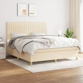 Box spring bed with cream fabric mattress 160x200 cm by , Beds and slatted bases - Ref: Foro24-3142510, Price: 585,34 €, Disc...