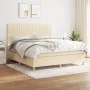 Box spring bed with cream fabric mattress 160x200 cm by , Beds and slatted bases - Ref: Foro24-3142510, Price: 585,34 €, Disc...