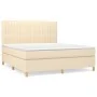 Box spring bed with cream fabric mattress 160x200 cm by , Beds and slatted bases - Ref: Foro24-3142510, Price: 585,34 €, Disc...