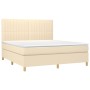 Box spring bed with cream fabric mattress 160x200 cm by , Beds and slatted bases - Ref: Foro24-3142510, Price: 600,56 €, Disc...