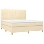 Box spring bed with cream fabric mattress 160x200 cm by , Beds and slatted bases - Ref: Foro24-3142510, Price: 585,34 €, Disc...