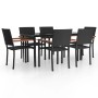 Garden dining set 7 pieces black synthetic rattan by , Garden sets - Ref: Foro24-3156685, Price: 497,56 €, Discount: %