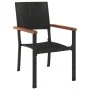 Juego de comedor de jardín 7 piezas ratán sintético negro de , Conjuntos de jardín - Ref: Foro24-3156685, Precio: 489,43 €, D...