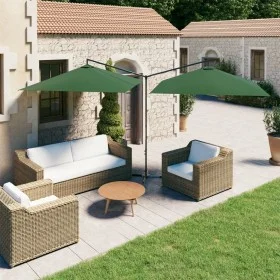 Double parasol with green steel pole 600x300 cm by , Umbrellas - Ref: Foro24-312554, Price: 157,97 €, Discount: %