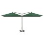 Doppelter Sonnenschirm mit grünem Stahlmast 600x300 cm von , Sonnenschirme - Ref: Foro24-312554, Preis: 160,33 €, Rabatt: %
