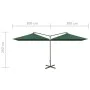Doppelter Sonnenschirm mit grünem Stahlmast 600x300 cm von , Sonnenschirme - Ref: Foro24-312554, Preis: 157,97 €, Rabatt: %