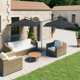 Doppelter Garten-Sonnenschirm mit anthrazitfarbenem Stahlmast 600x300cm. von , Sonnenschirme - Ref: Foro24-312556, Preis: 155...